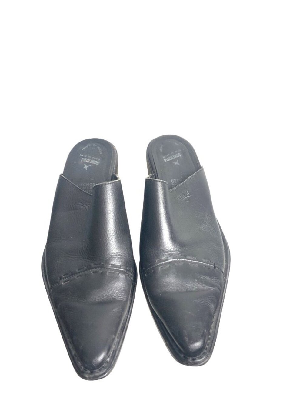 Pikolinos Black Leather Mule Pointed Toe Slip-On Shoes Womens Size 11